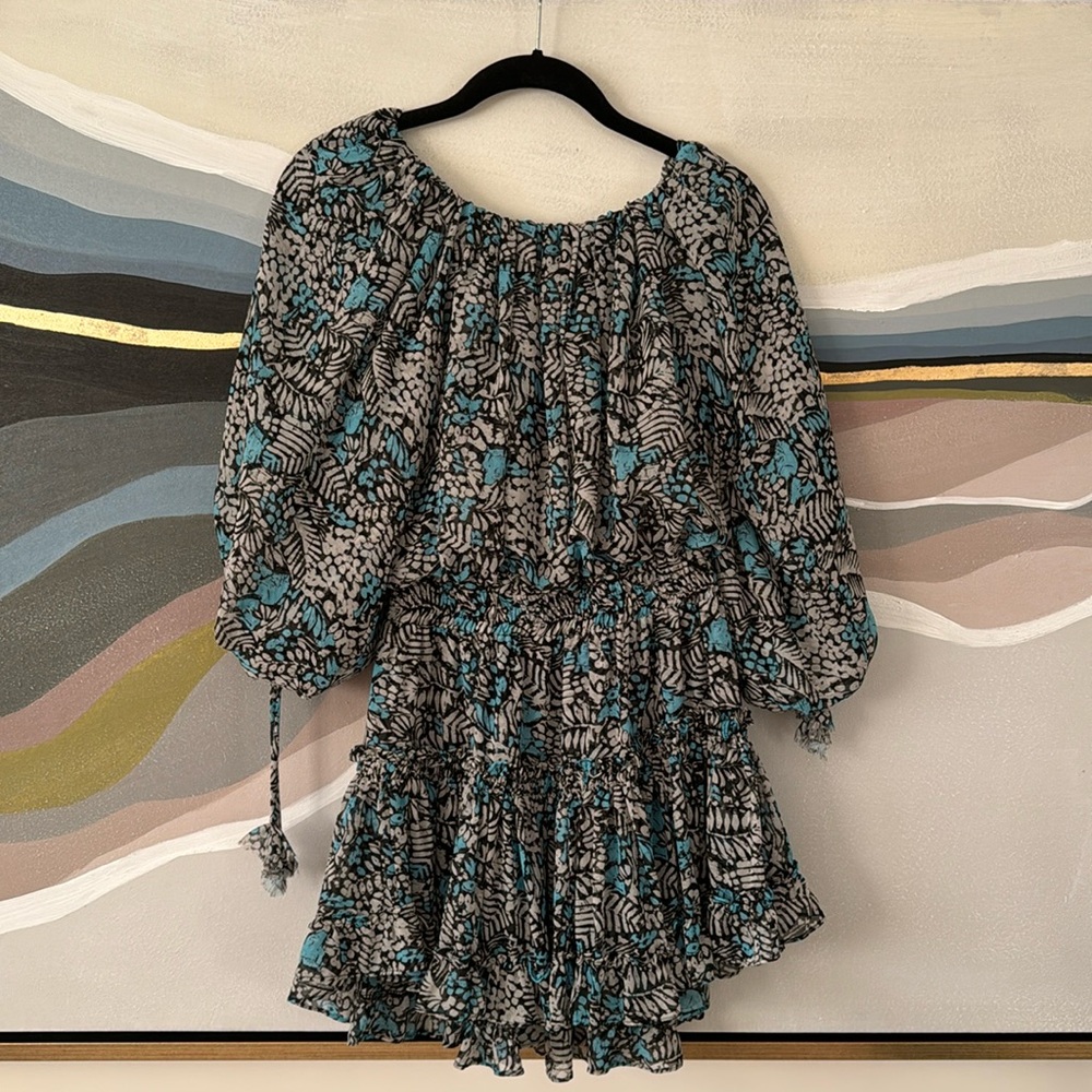 Miss Los Angeles banded quarter sleeve printed mini dress